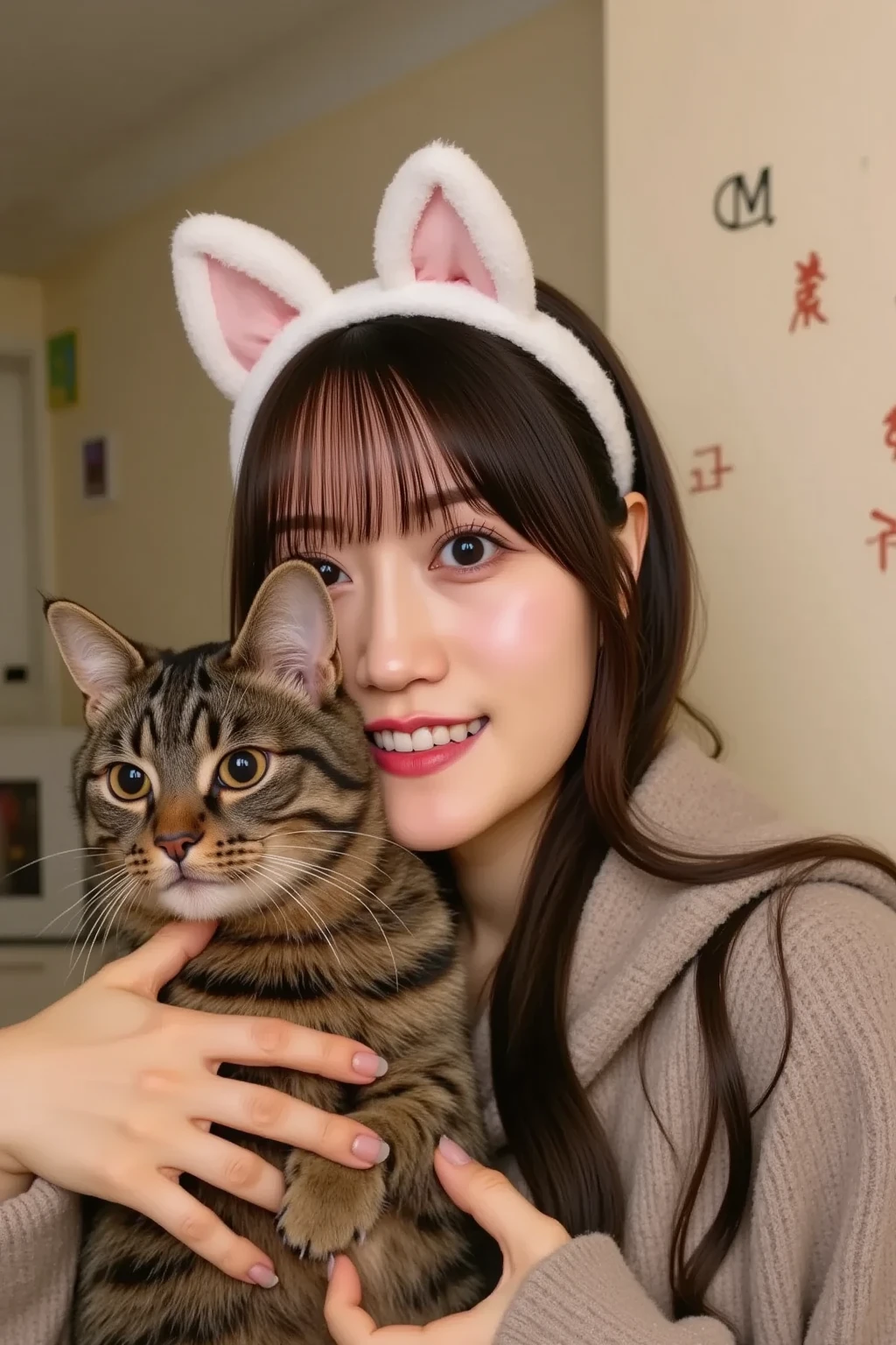 evening, Cohabitation with the daughter of a cat、12 year old cat girl living with me, Quite a messy room, Waiting for the owner on the futon、Cat ears and tail, window、Curtains printed with cat drawings、Gattle Cat Girl、Variety of facial expressions、Various poses, Super cute cat-eared girl, Cute little girl s, cute Japanese girls, a photo of girl, Gravure Pose, No makeup, Various hairstyles, a baby face、Beautiful Japan Girl, (Photo Real:1.4)、taken with canon 5d mk4, taken with canon eos 5 d mark iv, Shot with Canon EOA 6 D Mark II, Highly detailed facial and skin texture、 Detailed eyes、二重まぶた、ighly detailed, nffsw, unification, 8K Picture Wallpaper, finely detail, ​masterpiece, top-quality, Aori composition、Overhead view, (8K, top-quality, ​masterpiece:1.2), (realisitic, Photorealsitic:1.37), ultra-detailliert, One girl、12 year old cute cat girl, Open your mouth slightly, Cute pajamas、gargantilha、Cat Cosplay、Turn around and pose、A slender、Small、Small buttocks、Petite cat girl、Cat daughter shopping online on tablet、