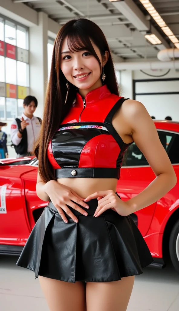 (8K、Raw photography、Highest quality、masterpiece:1.2),(Black Hair、Dark Eyes:1.9),(Red plug suit:1.6)、View your audience,Viewed from the front,White skin,(Twin tails:1.3)、(Tight waist:1.6)、(Clothes that accentuate the shape of the breasts:1.0)、(Big Breasts :1.3)、Slim figure、Ultra-high resolution,beautiful,beautiful fece,(One person、No background:1.9),whole bodyボディー,Japanese women,(reality的:1.37)、Photon Mapping,reality、(Baby-faced and cute: 1.1)、(Cute Smile: 1.8)、(Round face: 1.8)、Radio City、Physically Based Rendering、Depth of field rally background、photograph, (:1.8),(:1.6),whole body、Great quality