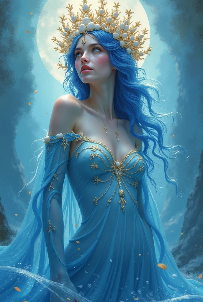 Wind goddess wonded after battle, the body wrapped by sutra, fantasy, have blue glowing eyes