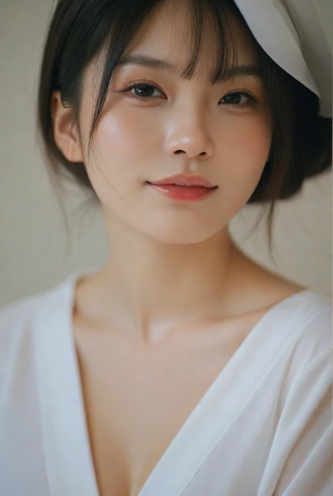 (best quality, masterpiece, ultra detailed, ultra high res, photorealistic, raw photo, absurdres, absolutely resolution), (Surprised face:1.2), close-up, 1 girl, japanese, open your eyes, open your mouth wide