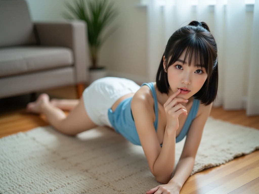 (highest quality:1.5)、(Realistic:1.5)、(1 person:1.5)、(On all fours:1.2)、(Crawling posture)、Very detailed、High resolution、8k wallpaper、、Small breasts、Natural color lips、Cute Smile、Japanese women、20-year-old girl、Beautiful and elegant face、Perfect and beautiful face、Big eyes、Brunette's eyes、Beautiful and elegant face、Perfect and beautiful double eyelids、Natural Bangs、Beautiful thin nose、Beautiful Skin、chestnut brown hair、Medium Bob Hair、Shortcuts、Natural Bangs、Perfect and beautiful face、Slim face and figure、(looking at the camera)、Bright lighting、Professional Lighting、Forward lighting、A slightly troubled face、kitchen、Naked Apron、Beautiful cleavage、Cute ass、