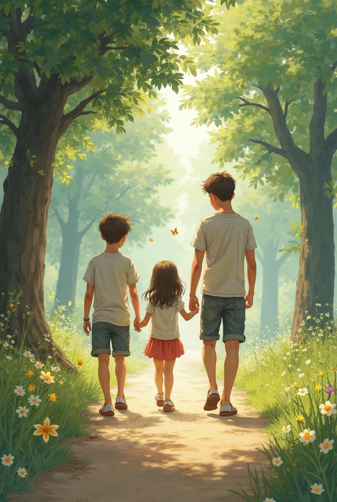 A father, a daughter and a son