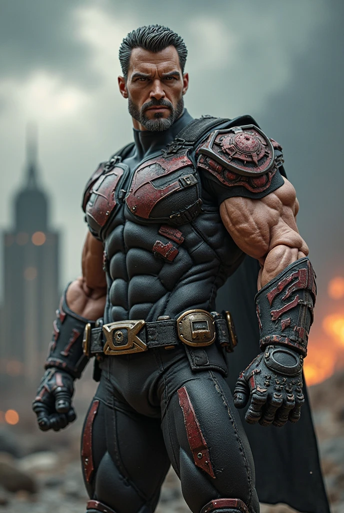 Full body photorealistic handsome hunky masculine Legion Ultra boy,,unreal engine, extremely attractive male wearing green and red scales transparent mesh bodysuit, with belt and gloves and ,,,extremely masculine physique, intricately detailed metal body armour, super bulge, realistic skin, in action, Future city as background
