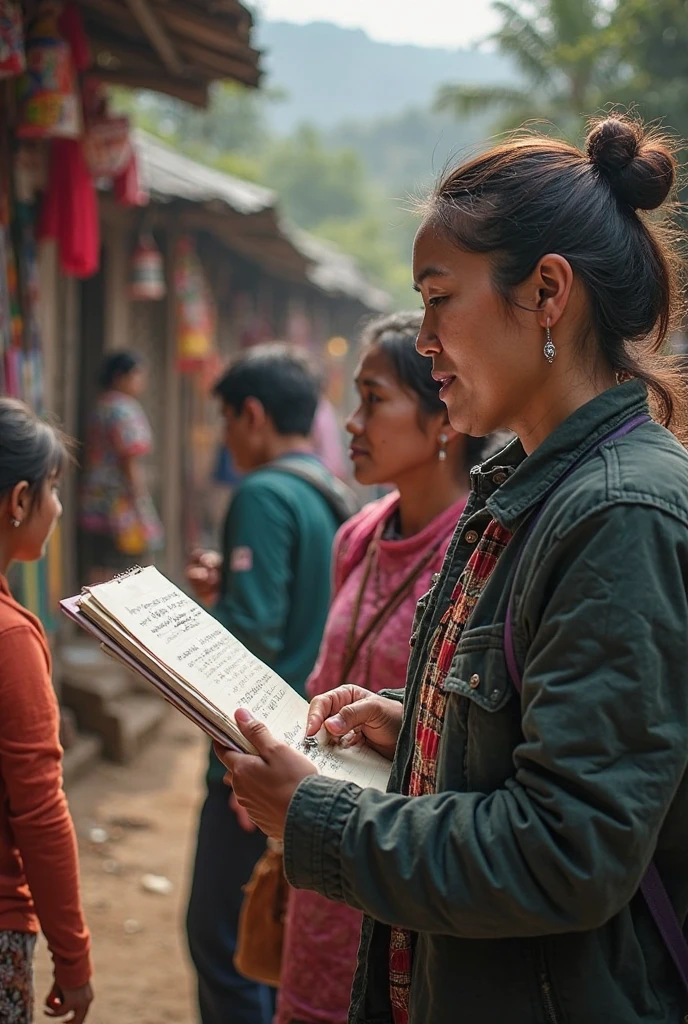 Images from ethnographic research, of a person researching cultures 