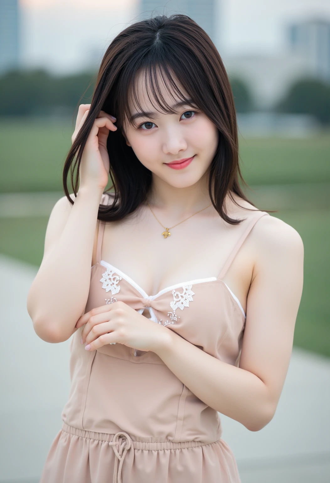 masutepiece, Best Quality,
Ultra-detailed, finely detail, hight resolution, in 8K,
((Photorealsitic:1.4, Raw photography, 超A high resolution,Top image quality: 1.4)),
Wallpaper,
((Perfect whole body configuration1.5)),
Beautiful detailed eyes, Natural Color Lip,
((a serene smile:1.5)),
((Random and cute hairstyles)),
((bending forward:1.5)),
((rather large breasts:1.2)),
((Roll up your knit to reveal your bra:1.5)),((micromini skirt:1.5)),
((from the front side:1.5)),
((breastsout、under look eyes、breastsout、Mole on the arm:0.9)),
((White underwear:1.5)),
((Random blurry background)),
((Random and cute facial expressions)),,
((1人の女性:1.5))
very detailed and professional lighting、
((Random and cute facial expressions:1.5))、
((thigh visible:1.5))
