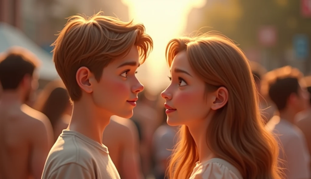 create an image of the story "Sunday" by Mario Vargas Llosa where two young boys fight for the love of a girl 