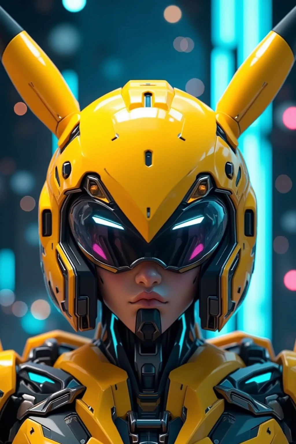 (Highly Detailed Bee Robot: 1.5)
Ultra-detailed 8K CG, photo-realistic, super-realistic, lifelike, futuristic,
(Realisitic robot bee: 1.37), mechanical, metallic, intricate design,
(Beautiful detailed eyes, beautiful detailed antennae: 1.5), with LED lights,
(Environmental lighting: 1.5), neon lights, vibrant colors, cyberpunk aesthetic,
(Physically-based rendering: 1.37), shiny, glossy, real metal texture,
(Buzzing sounds effect,