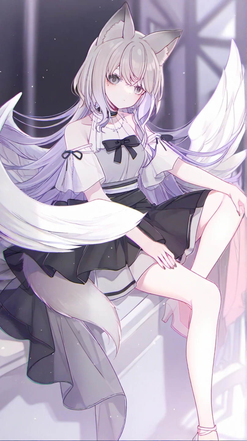 1girl in, (masutepiece:1.1), (Best Quality:1.1), (White blouse:1.1), (checkered skirt:1.1), student clothes, high waist skirt, BREAK [Blue:Pink:0.5] theme, (Gradient background :1.1), Break Silver Hair, length hair, , verd s eyes, Intricate and detailed tiaras, sideways Facing,wind lift,(Panties:1.2),((Open Shirt)),White bra,Sit up