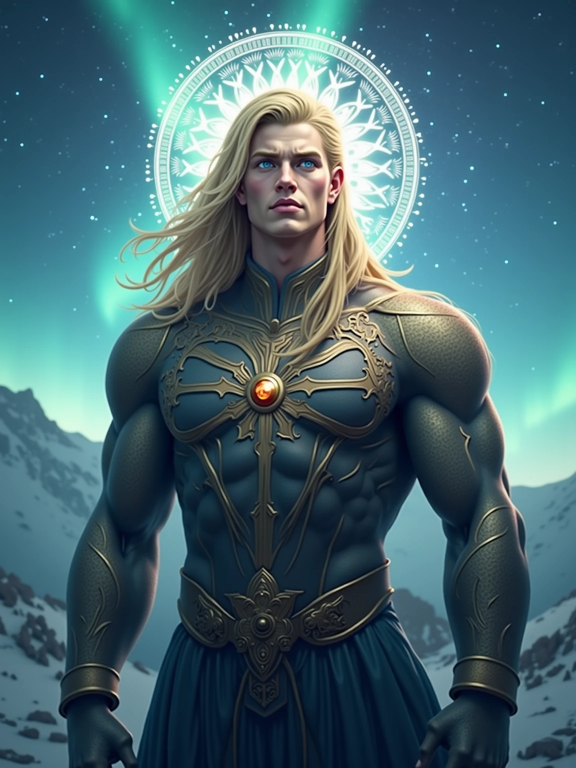 Cosmic, solar system, planets, aliean , warrior,Best quality,masterpiece,ultra high res,1man,whiskers,manly,red glowing eyes,strong body,solo,white hair,long hair,water,waves,lips,upper body,Take the sword.,The best hand,looking at viewer,strong gaze,dynamic shot