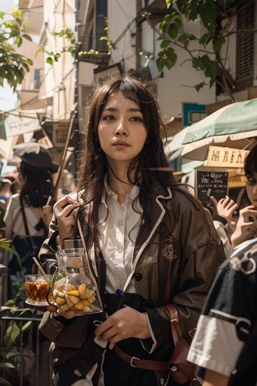 Handsome girl drinking soda
