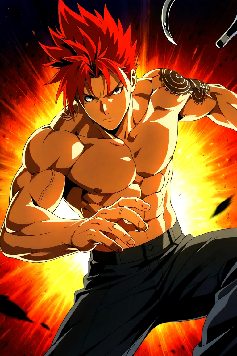 1boy young, male focus, injury, 
dragon ball dash and jujutsu kaisen,electricity,, masterpiece, best quality, very aesthetic, absurdres