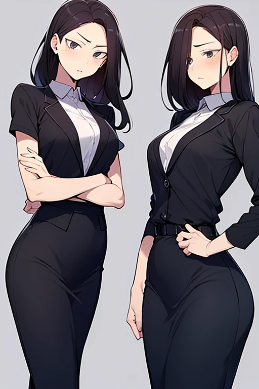 This beautiful teacher is wearing a simple and elegant white shirt，With black slim trousers, Showing off her tall figure and graceful curves. Her long hair, Slightly curled, Exudes a light fragrance. Her facial features are delicate, Her eyes are bright and lively, Her eyebrows are long and natural., Her lips are rosy and sexy, Her face is round and smooth.