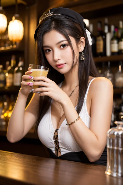 (Browsing Caution:1.4),
One Girl, cute face, with round face, baby-face, face, (Cubby:0.9), Medium Hair, a small face, Big Breasts,Cleavage、 18-year-old, (Girl looking younger:1.1),
Breaking HA,
Feeling good, Feeling happy,
Grin, (cute :1.3), (Barista:1.3), (Bartender Costume:1.3),
(Dynamic Angle, Dynamic pose:1.1), (Random pose, Land Angle:1.1),
break,
Tabletop, highest quality, 8k, detailed, detailed face and skin, High Resolution, Perfect Anatomy, Physically Based Rendering, Realistic, Symmetrical clear eyes, Well-groomed face,