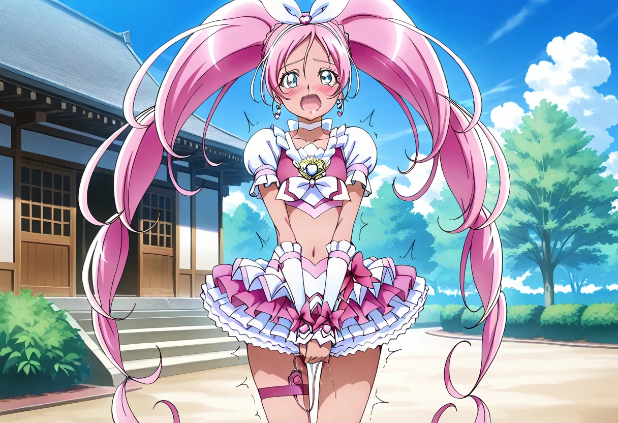 (Highest quality, Soft lighting, Watching the audience, alone, smile, whole body,(Browsing Caution),(orgasm: 1.5), (Sexy Body), (Big Breasts: 1.5,),((Naughty Precure Costume)),(((girl:1.5))),(),((Double Peace)), (front:1.5),(Young Ver.),(squat),((Not wearing)),((Showing off his dick)),(((smile))),((Extremely thick uncut penis:1.5/Beautiful big)),((Oversized, sagging testicles:1.5)),(Official Art:1.5),(Official Art),((Pink Knee Socks)),(((I can see your dick))),((A penis with protruding veins)),UnOfficial Cure Coral (Cure Coral) - Tropical-Rouge! Pretty Cure (tropical〜Jeu!Pretty Cure),Purple Hair,