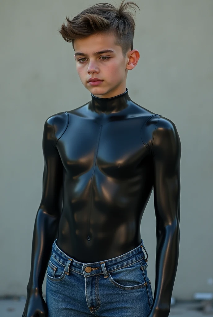 (masterpiece, best quality, 4k, dreamlike, hyperrealistic:1.35), (((1boy))), (Doctor Nefarious is ageless blonde tall lean androgynous male queer mastermind wicked genius technomage transhumanist depraved homosexual kinky sadist misogynist nerdy geek with weak stomach beautiful eyes thin face nervous nimble fingers lithe body clad in black sleek skintight bodysuit complimenting frail shoulders flat narrow chest and male crotch bulge between shapely thighs:1.65)