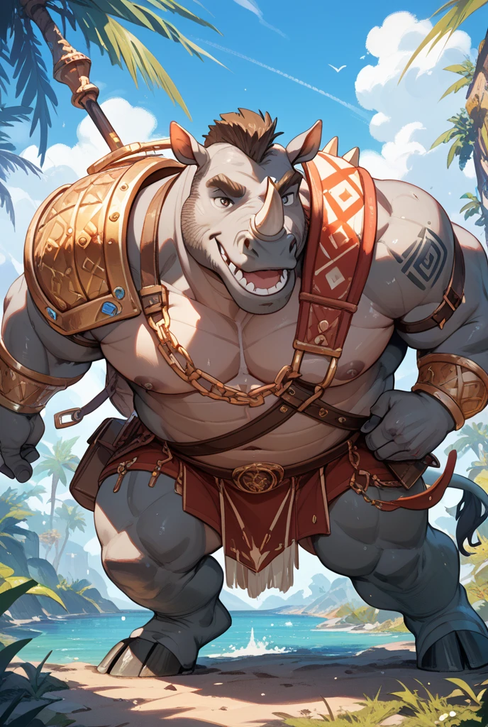 medium close up shot, faceless male, ((correct anatomy)), sad, far view, front view, lake, (((day))), small female, big anthro, big male, (ultra detailed), a beautiful and detailed full size portrait of a male big anthro rhinoceros, ((gladiator armor, loincloth aside, big pecs, buff, muscular)), scalie, beast, standing, ears, ((solo, green eyes, looking at viewer)), glowing eyes, nipples, non-mammal breasts, big body, sexy body, goddess, wide hips, kenket, Ross Tran,ruan jia, trending on artstation,foxovh, cenematic lighting, detailed background, detailed eye, big penis, feets, big balls, big_dom_small_sub, blowjob, full body, fence, old ruins,
