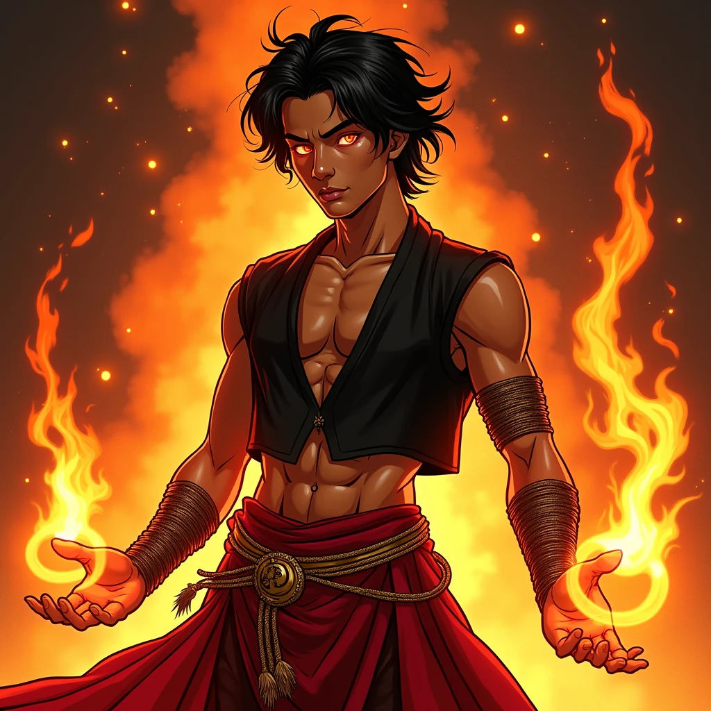 Highly detailed, High Quality, Masterpiece, beautiful, <lora:StarryIncursioStyle:1>, Ricardo, red bandana on the head, <lora:Char_Sigmas_RicardoMilos:0.9>, Merge colors together in a dynamic fusion, with overlapping layers, blending techniques, and spontaneous gestures that create a visually rich and harmoniously chaotic composition, 1boy,