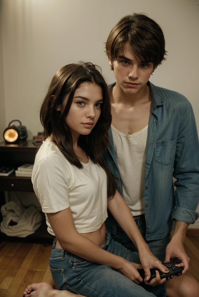 A couple holding hands, the dark girl and the white boy. Let only the hands come out.