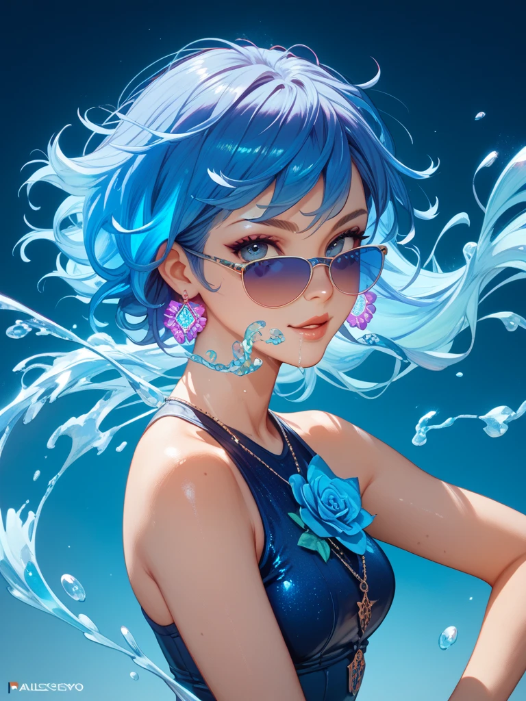 An eye-catching, highly realistic photo of a woman dressed as Squirtle from Pokémon, with a vibrant rendering of the costume and splashing backdrop.