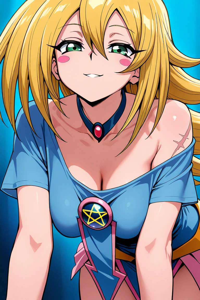 (masterpiece), 1girl, lemon irvine, standing, magic, blonde hair, headband, bowtie, wizard uniform, stars, glitter, sparkle, wizard, casting magic, mountains, badlands, outside, vignette, depth of field, epic, best quality, highly detailed, large breast