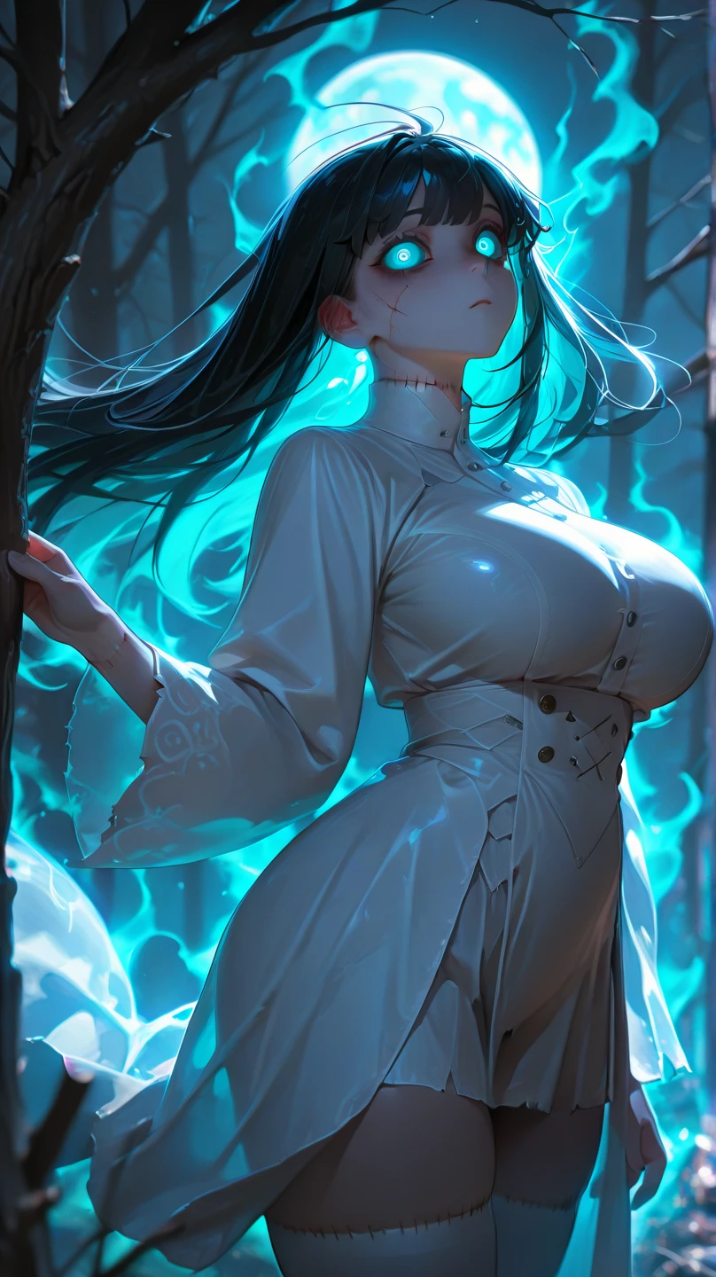 (ghosty:1.85) (doctor:1.5) (nurse:0.65) girl, (white doctor coat:1.4), (spirit, spiritual:1.2), 1girl, perfect and well designed glowing shiny eyes, (beautiful detailed eyes:1.05), natural medium breasts, slim body, beautiful and delicate cute face, (face detail), ((realistic face)), pores, ((pale grey skin)), detailed skin, realistic skin, (((bioluminescence))), ((shiny skin)), (multicolored gradation skin), (monster girl:1.25), human face, medium length hair, hair voluminous, (((((multicolored gradation hair))))), (dark-haired:1.75), super high resolution, 8k, parameters Best quality, (masterpiece:1.4), (magic accessories:1.4), bracelets, extremely detailed thick tight ((white:1.5), (green:1.2), (pink:0.5)) (medical uniform:1.5), (shirt:1.7), (skirt:1.3), (dark stockings:1.2), (standing nipples under cloth:1.2), (neckline:1.3), (cleavage:1.4), (decolette:1.5), Young Girl, Little Beast, (Smile:0.9), (pale Skin:1.85), ultra detailed, photorealistic, ((Real image)), (best quality:1.4), super high resolution, (Realistic 2.0), More details, (((1girl))), {(medical ward:1.2)|(doctor office:1.2)}, (beautiful and aesthetic:1.2), (fractal art:1.4), (cinematic light:1.1), (DUTCH ANGLE:1.2), full body, 16K, HDR, RTX, Ray Tracing, Radiosity, Anisotropic Filtering, Subsurface Scattering, (((magic lights))), metallic reflections, Detailed, Realistic, 4k highly detailed digital art, (cool_color), extremely detailed CG unity 8k wallpaper, vibrant colors, (seductive pose:1.6)
