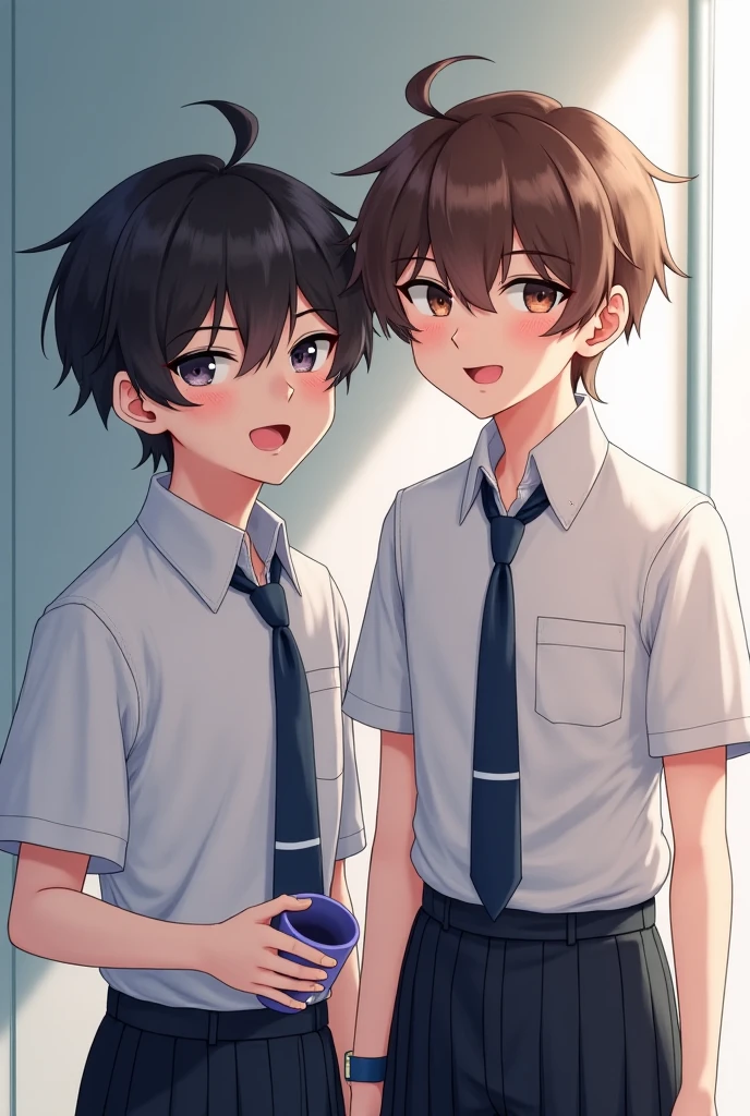 score_9, score_8_up, score_7_up, western cartoon, iku, clean color, flat color, 1boy, ((shota)), indoors, smiling, smug