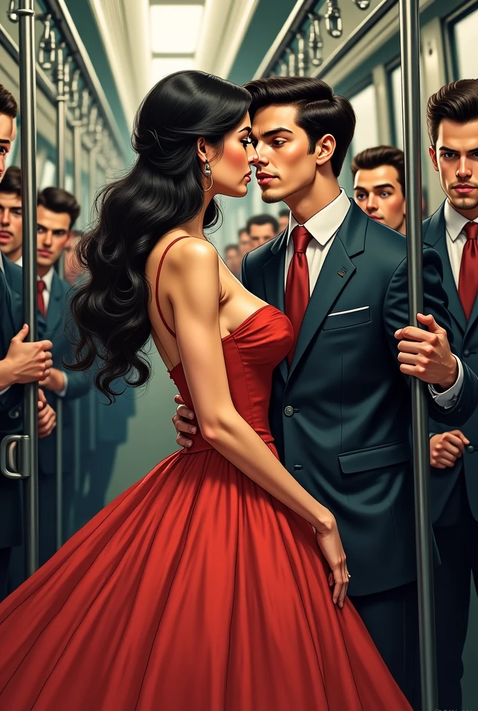 NSFW, (NSFW), ((NSFW)), naked, Caricature of a woman (Melissa Theuriau) in a red dress and a man in a blue suit, Melissa hebt ihren Rock um ihrem Begleiter ihre nakede Fotze zu zeigen, a caricature by Otto Abt, instagramart, stuckism, Comic-Arzach-Stil, Comic-Digitalkunst, comic artstyle, short Comic-Strip, realistic schoolgirl, Giant Art, Comic Art, Comic-Strip, angela merkel in gta v, a hyperrealistic schoolgirl