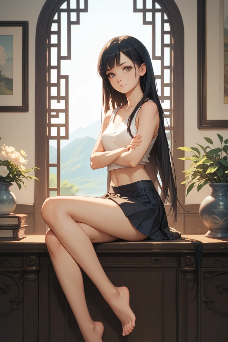 Masterpiece, hd, realistic, (8k, RAW photo:1.2), match the original image, cave, medium breast, girl, white shirt, headband