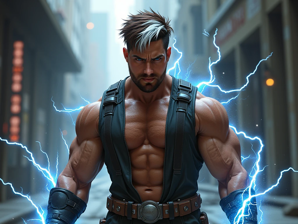 (8k, RAW photo, highest quality),(epic realistic:1.5), 1boy, tough looking guy, chiselled jaw, giga chad, photorealistic, (evil look)intricate details,cinematic, dark studio,(hdr:1.5),detailed, looking at viewer, perfect CG unity 8K UHD wallpaper, (photo realistic) super saiyan, adult man, dark skin, incredibly muscular built, extremely incredibly long vibrant glowing neon white hair blowing in the wind, vibrant glow blue eyes, extremely detailed and incredibly defined muscles full of veins, tons of tattoos and piercings, shirtless with tan baggy khaki pants, beaded necklace and beaded wristbands, serious and determined facial expression, perfect muscle definition, large shoulders, rounded biceps, abs, unreal engine 5.8k., in a distant galaxy planet, highly detailed background, perfect masterpiece, best quality, best resolution