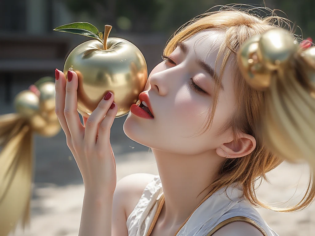 (RAW photo:1.2), (realistic), beautiful detailed girl, highly detailed eyes and face, thin and beautiful eyes, huge file size, High resolution, very detailed, highest quality, [table top:1.6], shape, very detailed, small details, highest quality, 8k wallpaper, movie lighting, 15 year old princess, Princess Peach of Peach Country, standing and playing,   enjoy peach party, hold peach in both hands, Shirtless,Peach colored nipples are visible, small nipples, I can see her peach colored panties ,slender body, young face, small breasts, exposed nipples, surrounded by peach trees, peach cake, peach sweets, peach juice, 