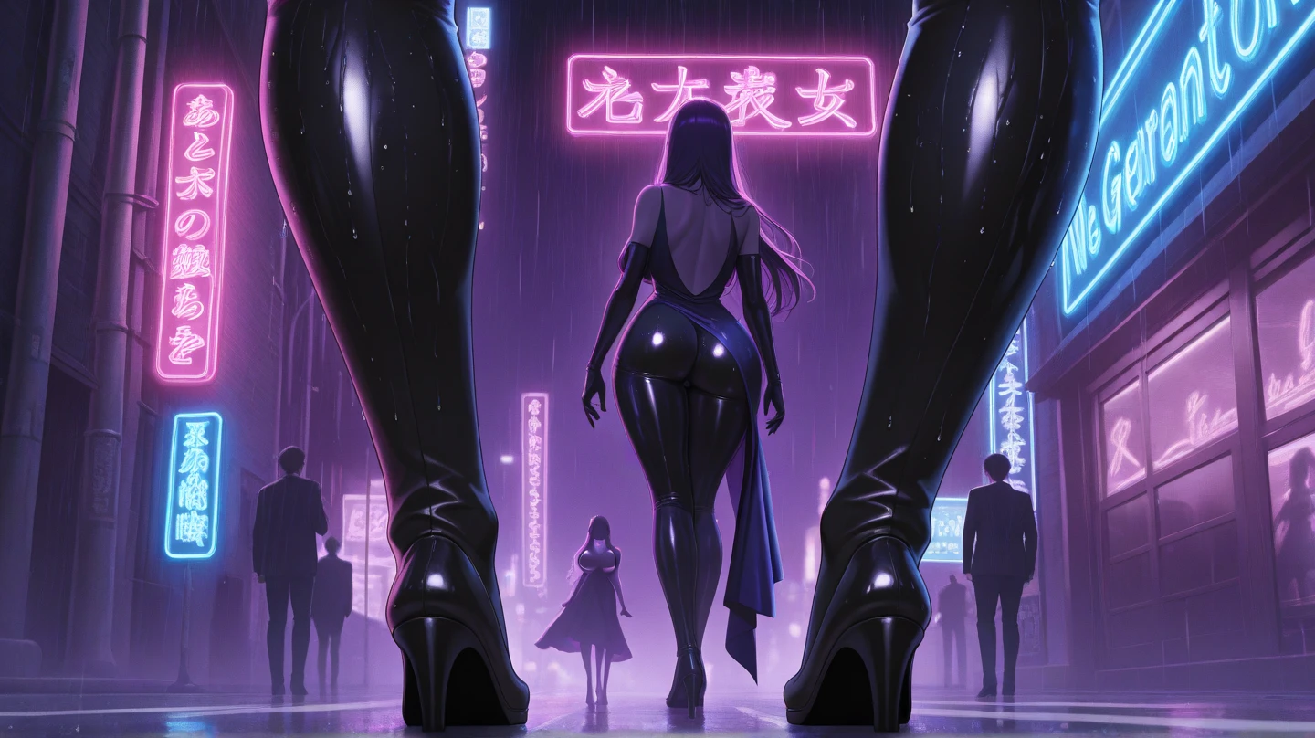 1girl, (((bimbo))),hoop earrings, puffy lips, painted lips, thick lips.
blonde hair, short twintails, wide hips, thick thighs, bursting breasts Nightlife, Night city, Cyberpunk city, futuristic cityscape. Neon lights, (skyscraper:1.1), Tokyo tower, palm tree, cloth sign, ramen stall, night club. bright city lights, exotic car. alcohol, bar, ramen, soup stall ,alcohol bottles,