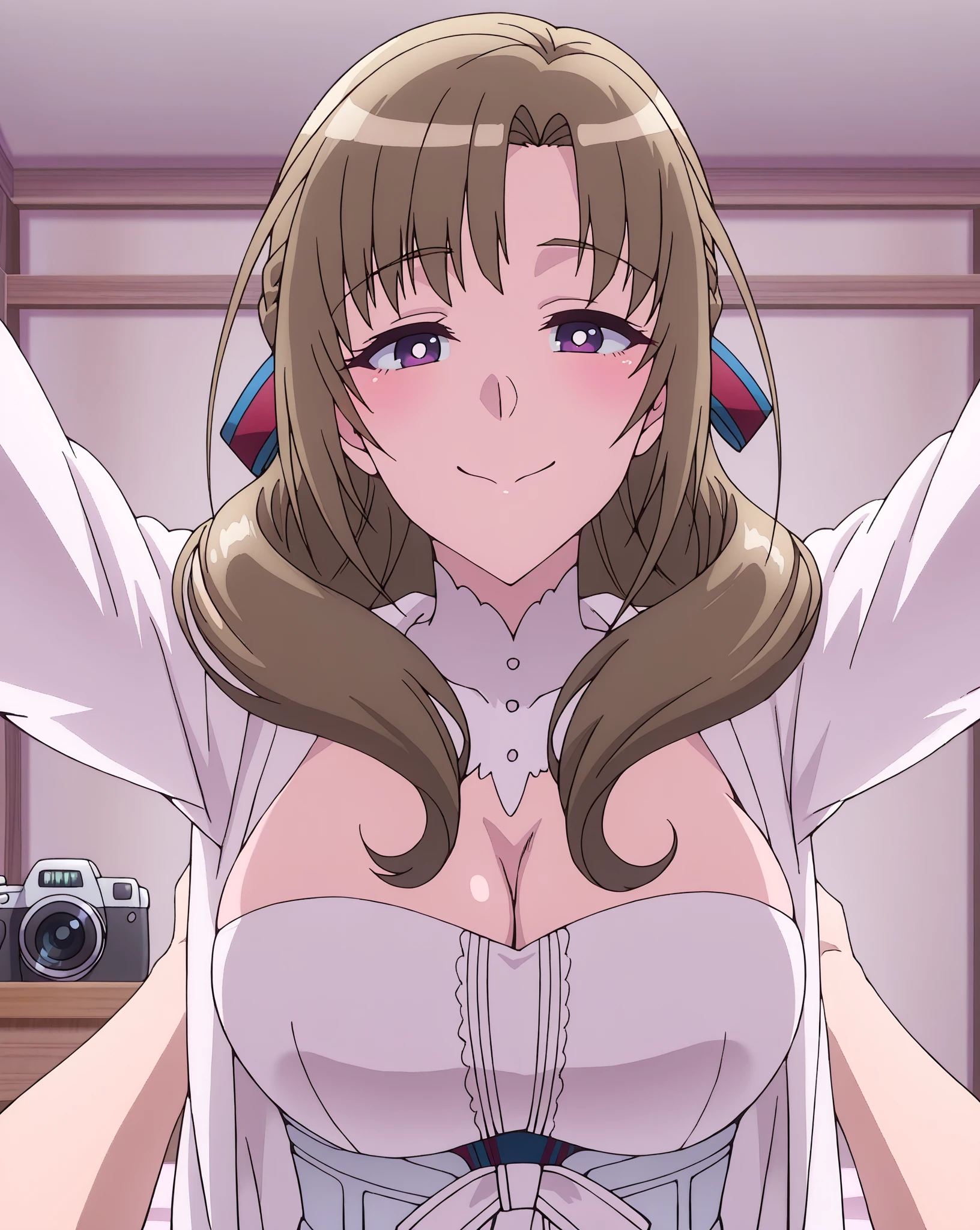 1Girl, Mamako Oosuki In the anime Okaasan Online, Very big breasts, Very detailed 