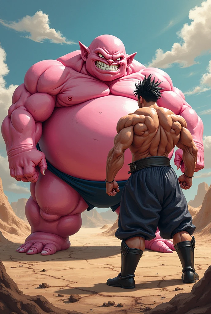 In his obese form Majin Buu is known as Buu Bom, Mr. Boo e Boo Gordo. O Boo Mal, representing the evil of Boo Bom, is high, thin and grayish. After absorbing the Boo Bom, Bad Boo achieves a form known as Super Boo. He is pink 0