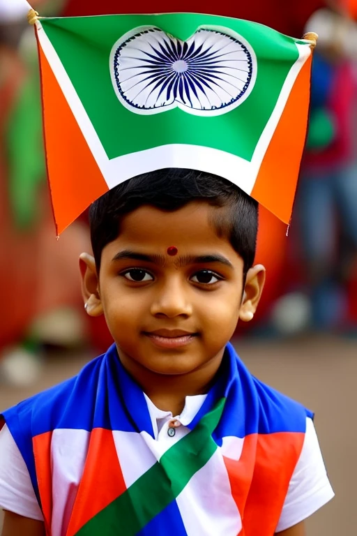 ((best quality)), ((masterpiece)), (detailed), perfect face
An adult boy saluting indian flag , but that boy is wearing a t-shirt jursey naming Vishnu 