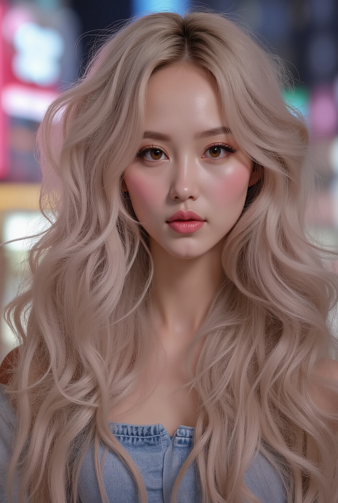 30 years old Blonde Woman,Power the energy ball in the night sky in the city,閃電 she have a hot 沙漏身體 with huge tots and bubble butt, (She is not looking at the camera), Brown eyes, (blonde Long hair), realistic and Fine Face , Beautiful woman , , Fine Face , masterpiece,, 超級詳細和realistic的8K美麗模特, Long hair, 沙漏身體 , athletic body, she is wearing skimpy denim shorts and a loose little t-shirt, sexy, realistic.