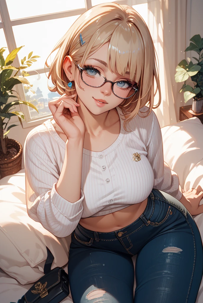 最high quality, high quality, High resolution, high quality texture, high quality shadows, High resolution, Beautiful details, Detailed CG, Detailed Texture, Realistic representation of face, Realistic, colorful, delicate, Cinematic Light, Side light, Lens flare, Ray Tracing, sharp concentrated, (1 Girl,concentrated:1.3), ( Intricate details, compensate, PureErosFaceV1:0.5), (細部まで美しいdelicateな顔, 緻密で美しいdelicateな瞳, Perfect Facial Proportions, Dense skin, Optimal ratio of four fingers to one thumb, Modest chest, Beautiful Hips, Smooth upper abdomen, blue eyes , glasses ,White shirt, mountaineering pants ,trekking shoes, work cap, paris, Montmartre hill, walk,buzzer, blue sky,trekking backpack ,adventure journey ,the gaze of true love, lips of temptation, A look full of compassion ,a smile full of love, i love you, Acting lovey-dovey, waist up, 35 years old, hiking,house wife,show off nipples under white shirt, air fortress hair, blonde hair