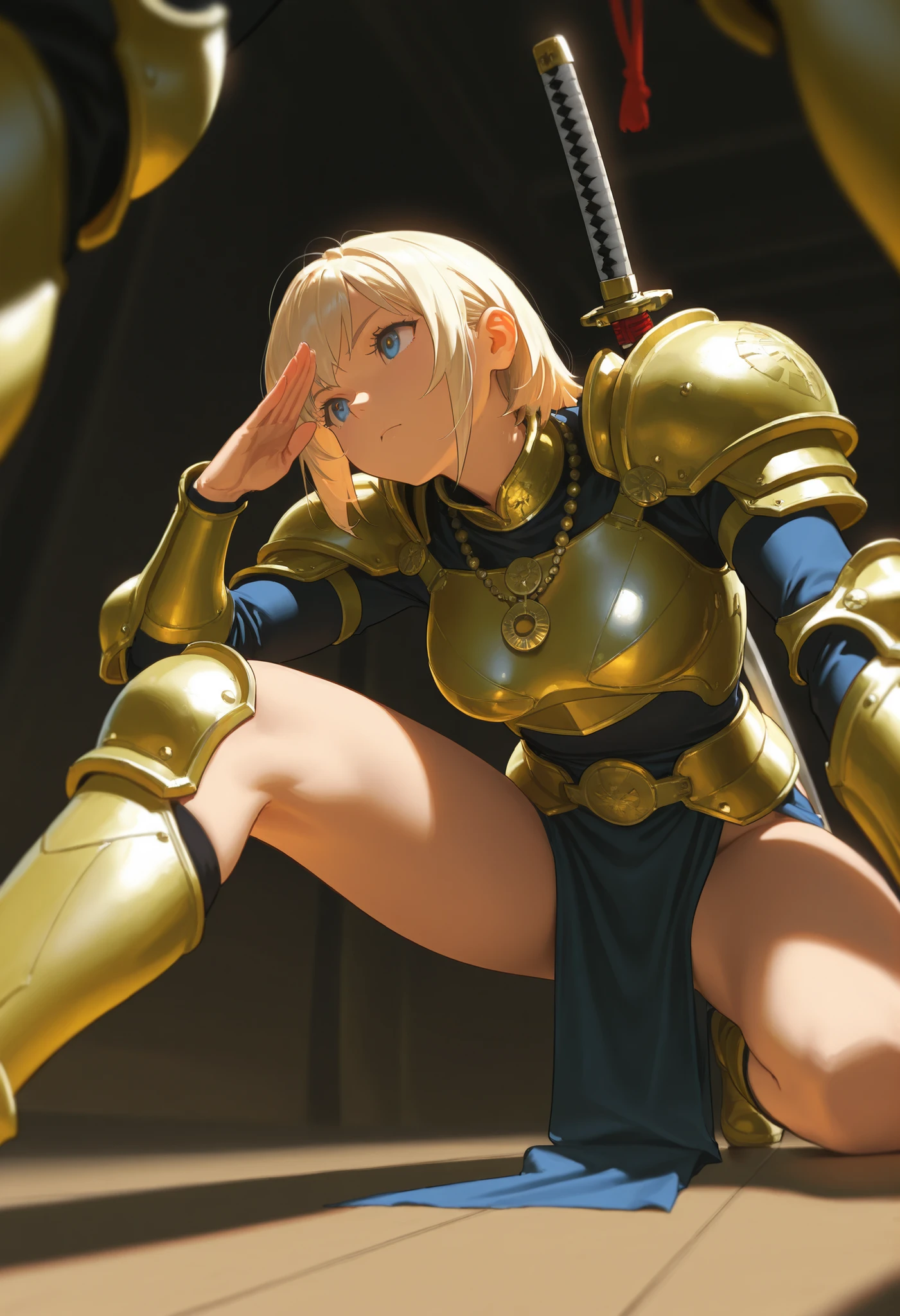 (((nsfw:1.9))), (Perfect Anatomy)、Mastepiece、Ultra High Quality、 8K、masterpiece、Highest quality、Ultra-high resolution、Maximum resolution、Very detailed、Professional Lighting、anime、woman、thin、so beautiful、Highly detailed eye、Highly detailed face、Golden earrings、Blonde, hair bun, Yellow Eyes、Mid-chest,Valkyrie armor, white open mini skirt , full body, gold pattern, white super long boots, white long gloves, female martial artist, high heels, white clawed gauntlets, white cute headgear, fighting stance, gold knee armor, Conjuring storms with storm magic, , {best quality}, {very aesthetic}, {ultra-detailed}, {best illustration}, nsfw, Nude, pussy, restrained, chain, tears, distressed expression, drool, excited, {sweat}, {orgasm}, steam,