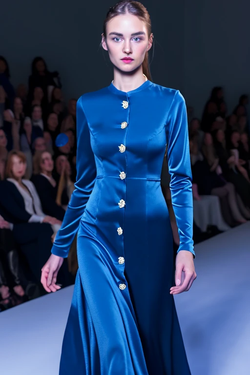 real, cinematic, high quality, Beautiful young Female ,Dress ,fashion week