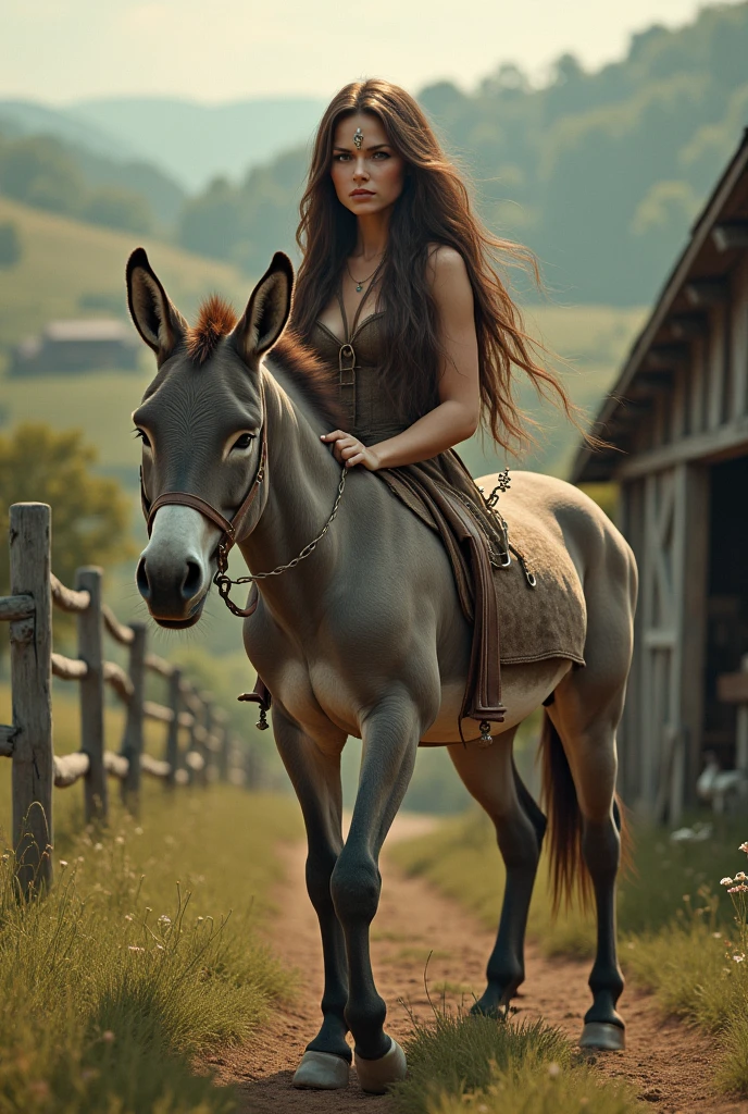 Indian nude girl on white horse