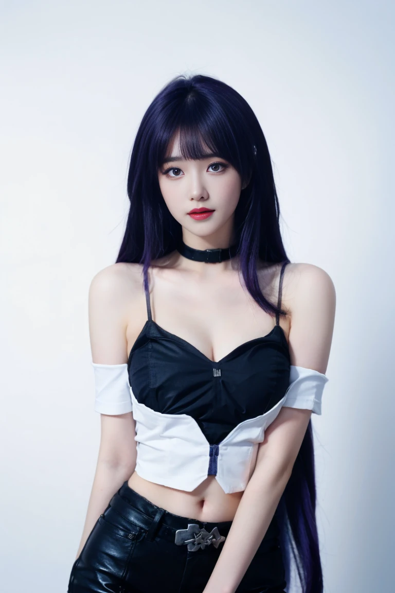 8K, High resolution, purple hair,