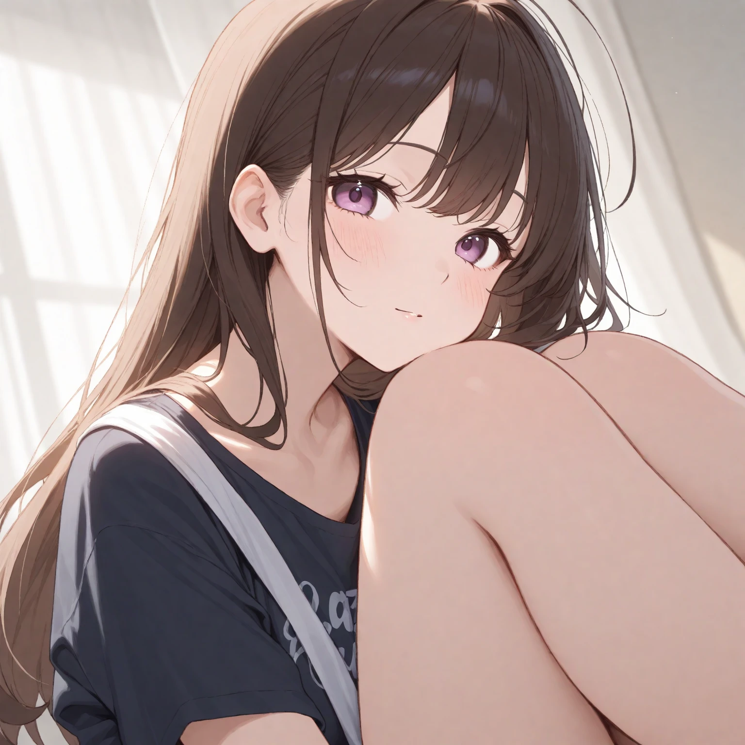 Blushing girl, first person.
