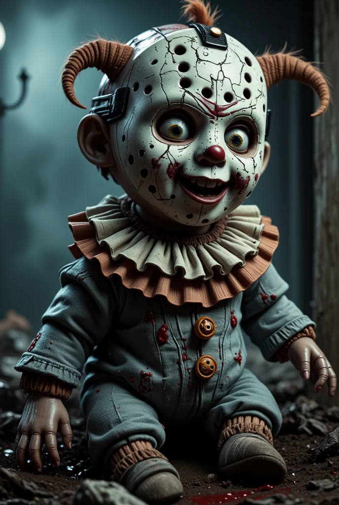 Circus baby with a psychopathic human smile
.