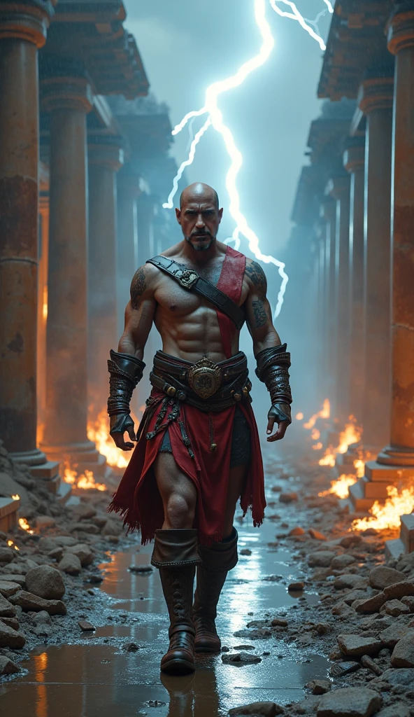 masterpiece, full body, 1 man, one male, a muscular man, very tall bodybuilder, focus on the man, 8k, high resolution, (Best illustrations), 8k UHD resolution, Intricate details, High quality, Realistic, Ultra detailed, Best lighting, Best shadows, Soft lighting, Ultra HD, Dungeon and Dragon, Caves, Dungeon, A necromancer. natta、Dark style、Succubus、Son of the Devil、(Devil's Tail)、(bright red eyes: 1.6)、​ masterpiece, beautiful face, Tindall effect, realistic photos, (high detail masks: 1.2), 8KUHD, SLR digital, high quality, one image, high resolution, nonsense, distortion, best ratio four fingers and a thumb, 女の子1人, shaved head, shiny red gemstone necklace, jewelry, beautiful expression, body up, man, 30 years old with shaved head, pale skin, white skin, very muscular, very tall, large pectorals, muscular arms and legs, very marked abs, Tindall effect, photorealistic, (high detail skins: 1.2)