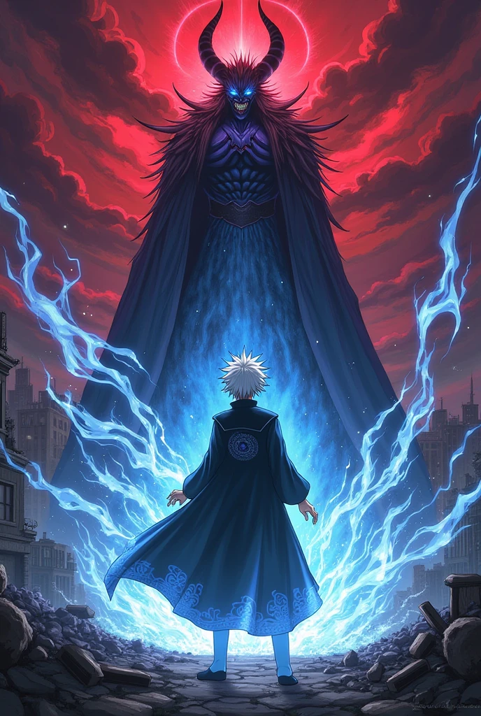Anime jujutsu kaisen sukuna and kakashi wallpaper in 3D style