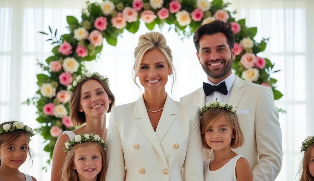 Please 3 sisters 2 brothers white suit 
