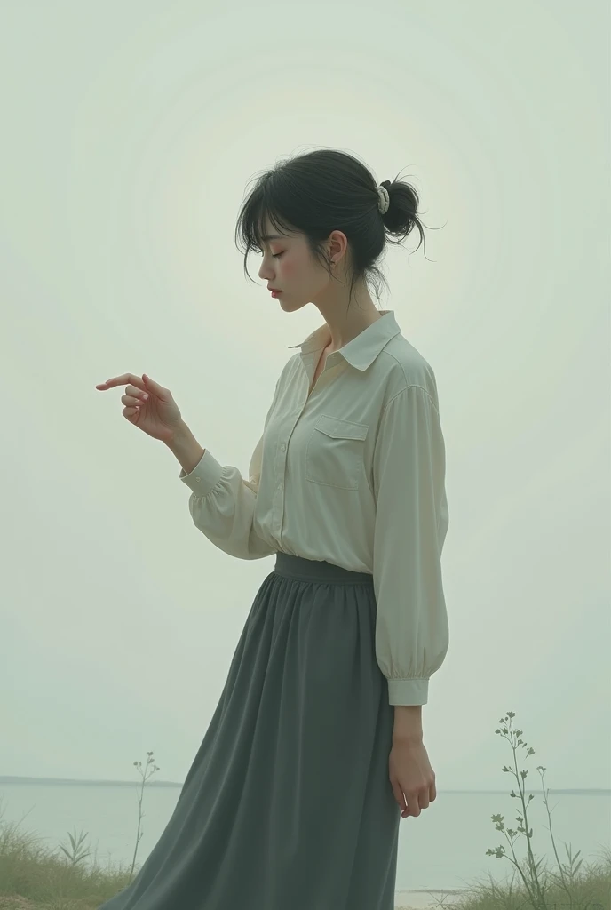 masterpiece,ultra realistic,32k,extremely detailed CG unity 8k wallpaper, best quality, dramatic light,(film overlay, film grain:1.3),
(masterpiece, best quality:1.2), (looking at viewer), (wavy hair:0.8),
1girl, upper body,
outdoors, night,, white shirt, black skirt,
medium breasts,