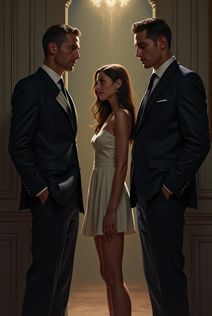 I would like a photo of a bodyguard taking care of a girl.
The girl who is thin, beautiful, brown hair and the boy who is tall, handsome and in a suit. That this protecting her