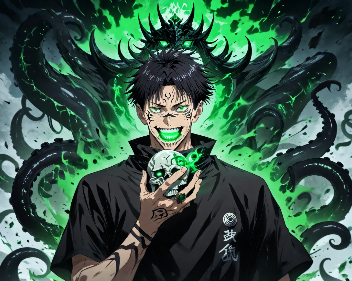 score_9,score_8_up,score_7_up,source_anime,rating_safe BREAK masterpiece,highres,best quality,high quality,dramatic angle,cinematic lighting,1boy,<lora:Obito_Pony_V2:1>,Uchiha OBito \(Rage\),white spikes,black robe,white sleeves,white gloves,one eye closed,scar,red eye,sharingan,wooden spikes,black hair,young,thorns,great wood tentacle hills,depth of field,blurry background,blood moon,red moon,tears,streaming tears,hooded cloak,long hair,<lora:add-detail-xl:0.22>,<lora:flat_sdxl:-0.43>,blood,spiked,open mouth,cloak,from below,action pose,dynamic pose,speed lines,motion lines,motion blur,