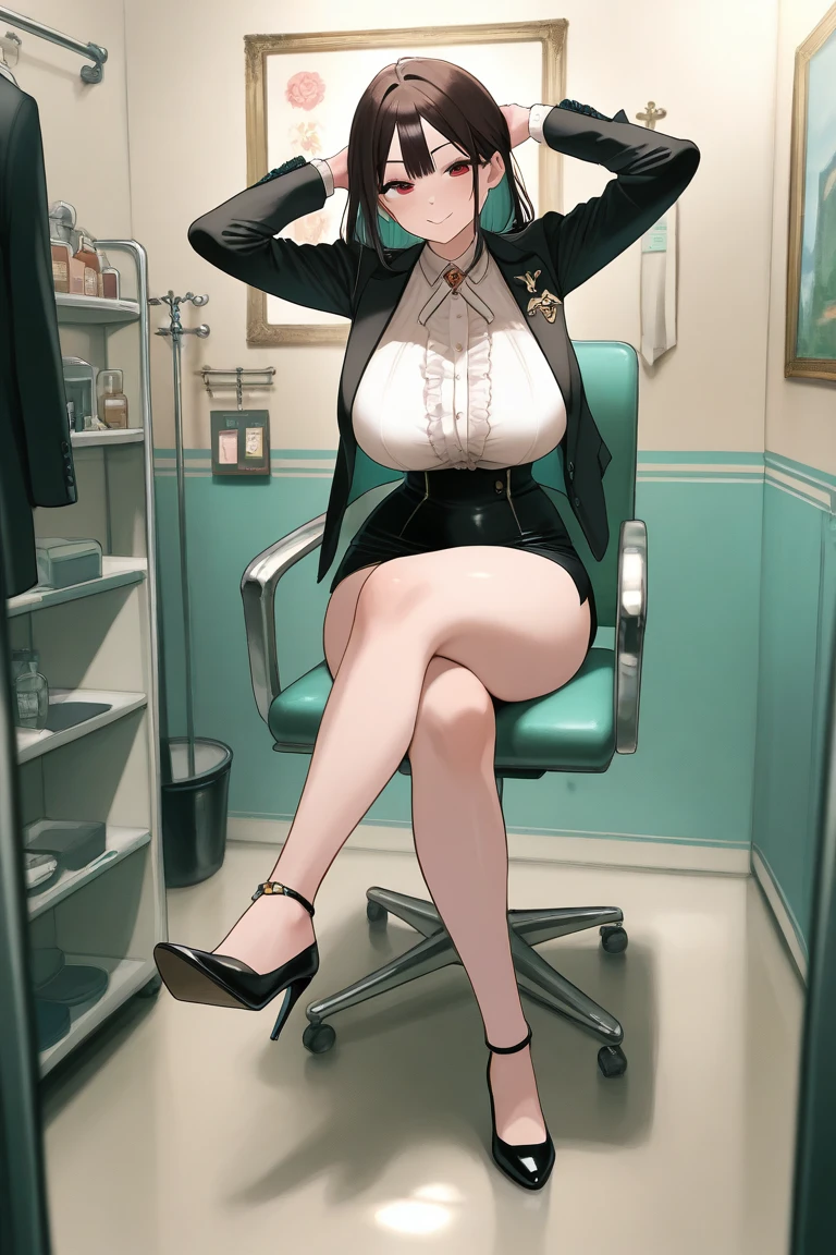 ,nurse uniform,hospital, latex nurse suit,nurses,busty,elbow gloves,labcoat,gingerhair woman,brown eyes , gigantic boobs ,medical instruments,asian nurse,two nurses,speculum,examination room,oversize boobs, ,big ass ,strap on, lay on table ,legs spreaded,giving birth,gyno chair , dentist,Milf,latex,brown uniform