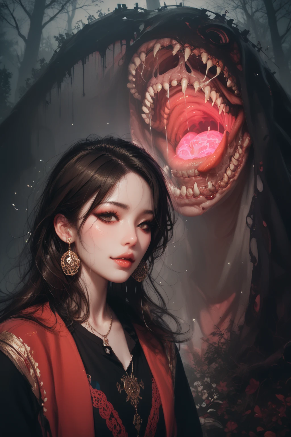 Oil, highest quality, masterpiece, Ultra-high resolution, Dark Dragon,dragon,devil,